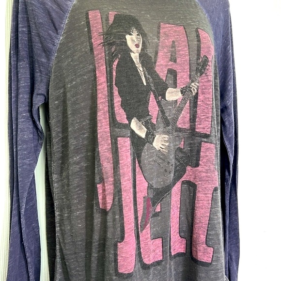 Lucky Brand - Joan Jett Graphic Burn Out Gray Long Sleeve Band  Top Size Small - Picture 5 of 11